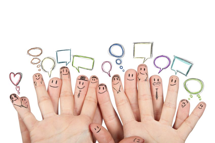Viele Finger mit Gesichtern Viele Finger mit Gesichtern